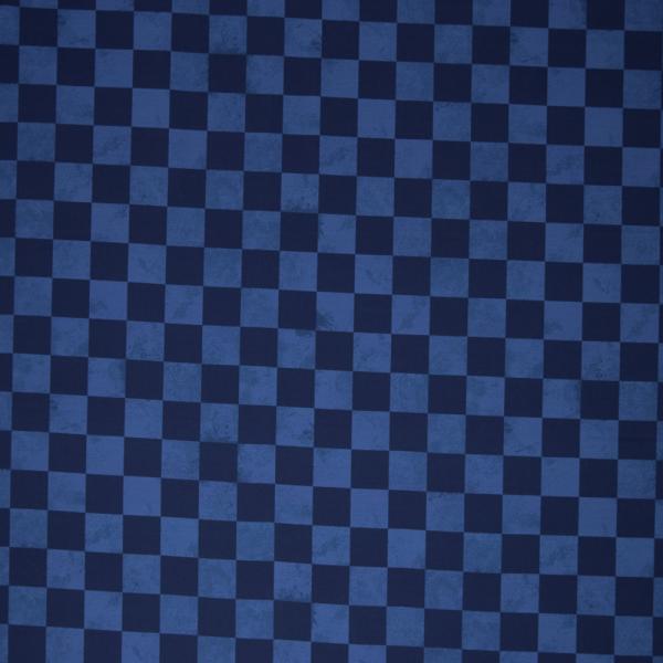 French Terry Sk8 Schachbrettmuster Blau Kombi by Lycklig Design von Swafing